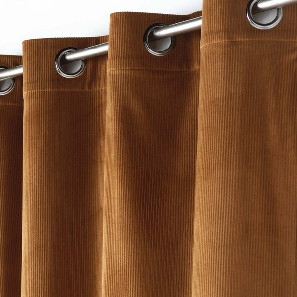 Hnědý manšestrový závěs 140x260 cm Casual – douceur d'intérieur