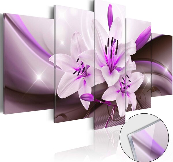 Obraz na akrylátovém skle - Fialová pouštní lilie 100x50