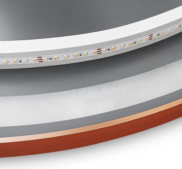 Tutumi Zrcadlo ⌀60 cm s vyhříváním a regulovatelným LED osvětlením HOM-05491 kartáčovaná měď