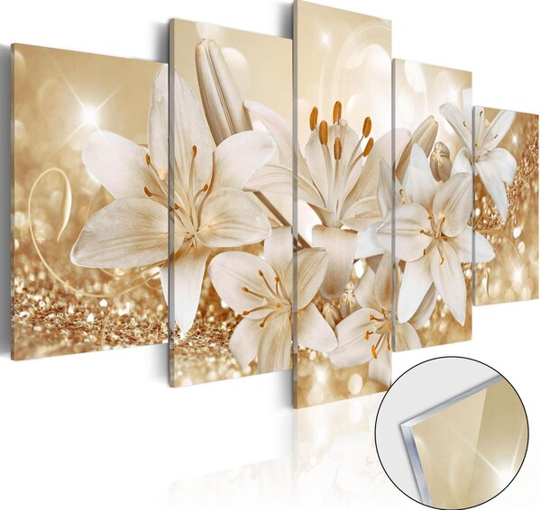 Obraz na akrylátovém skle - Zlatá kytice 200x100