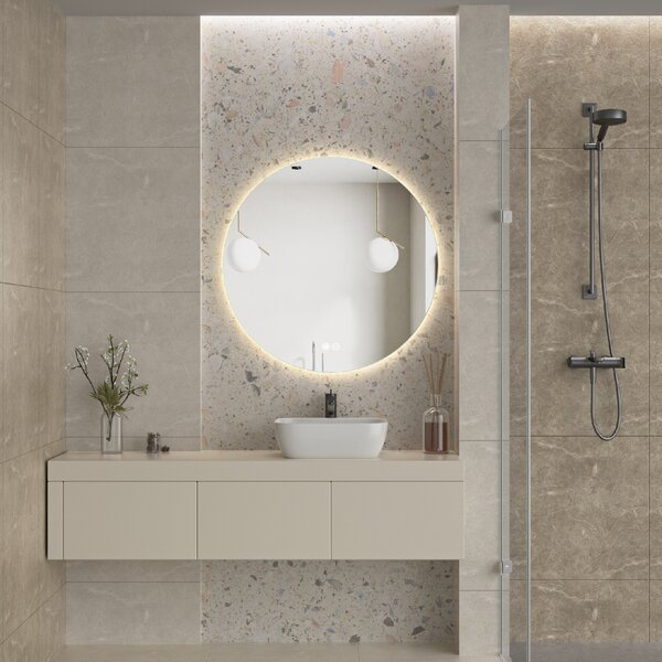 Erga Sofia, kulaté LED zrcadlo 90cm, 2070 lm, 3 barvy světla, ERG-V01-207-9090