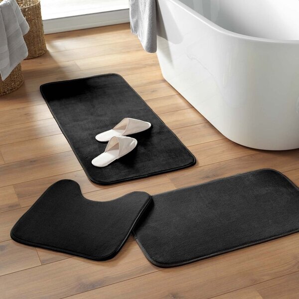 Černá WC koupelnová předložka 45x45 cm Vitamine – douceur d'intérieur
