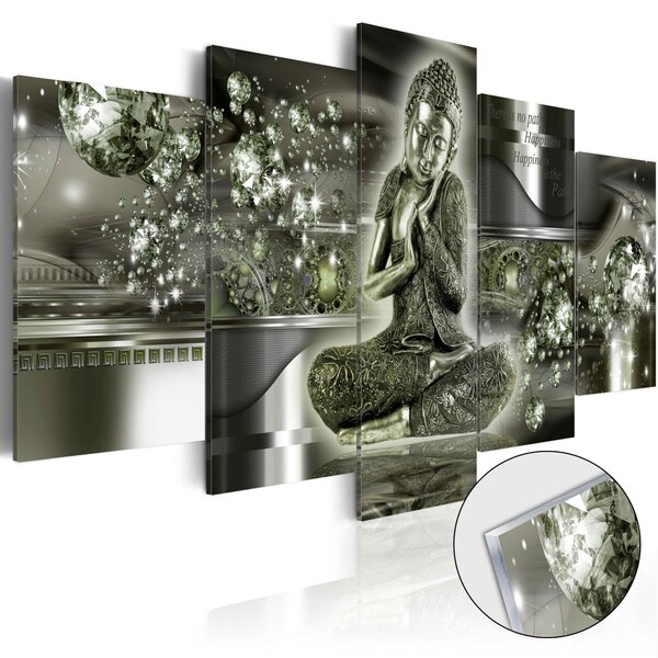 Obraz na akrylátovém skle - Smaragdový Buddha 100x50