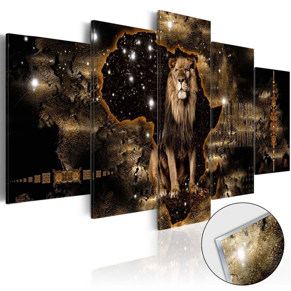 Obraz na akrylátovém skle - Zlatý lev 100x50