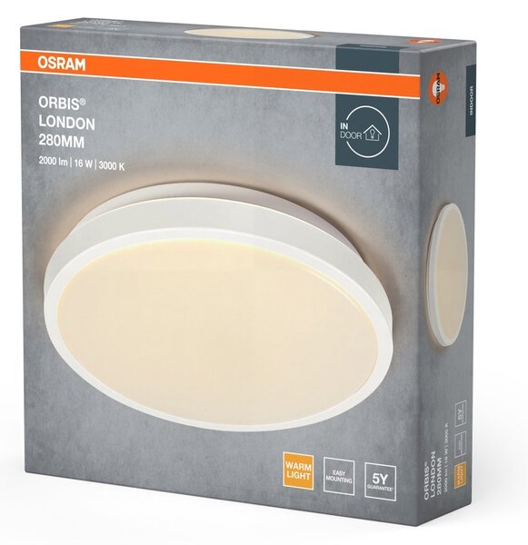 LED stropní svítidlo bílé 16 W LONDON 280 mm, telá bílá OSRAM