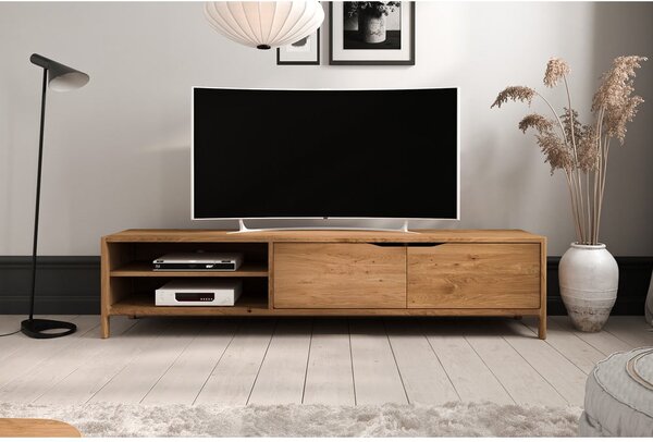 TV stolek z dubového dřeva v přírodní barvě 200x48 cm Twig – The Beds