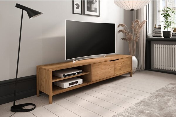 TV stolek z dubového dřeva v přírodní barvě 200x48 cm Twig – The Beds