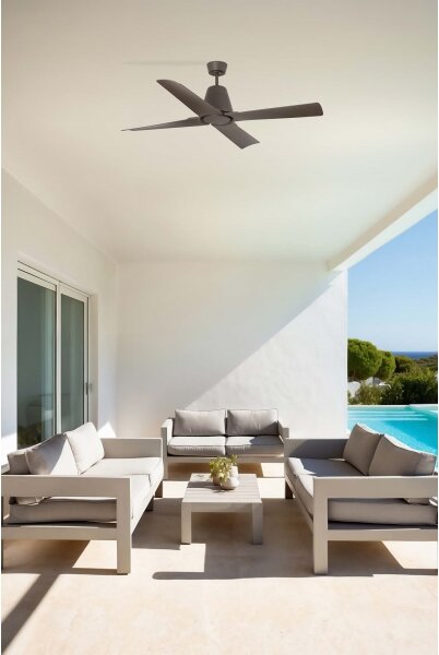 FARO 33490 - Stropní ventilátor TYPHOON IP44 hnědá + dálkové ovládání