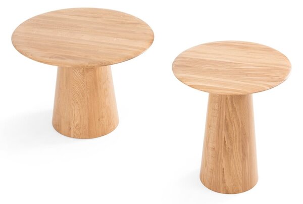 Kulatý odkládací stolek z dubového dřeva ø 40 cm Mushroom – Gazzda