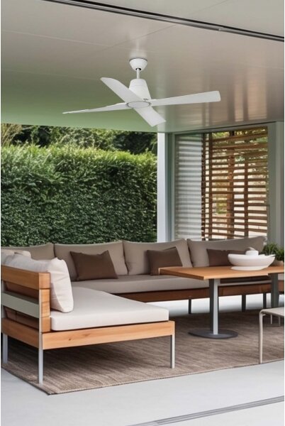 FARO 33480 - Stropní ventilátor TYPHOON IP44 pr. 130 cm bílá + dálkové ovládání