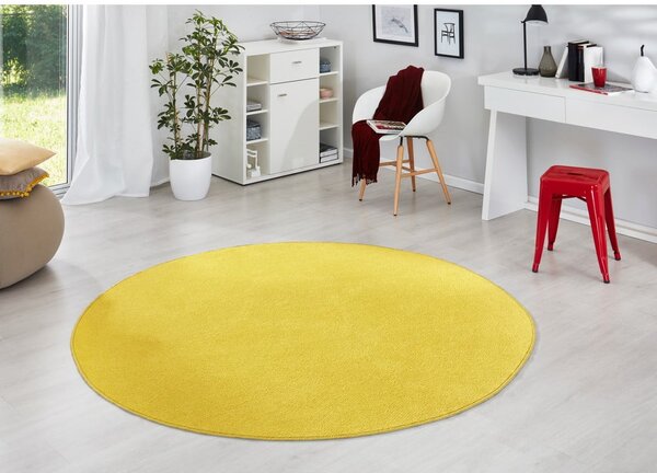 Žlutý kulatý koberec ø 133 cm Fancy – Hanse Home