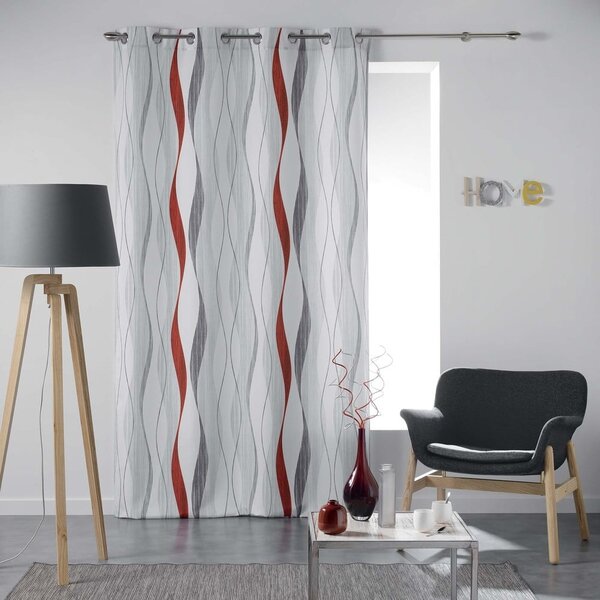 Červeno-bílý závěs 140x260 cm Ondulys – douceur d'intérieur