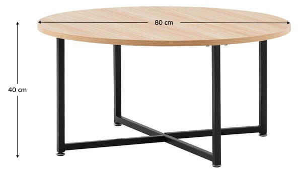 KONDELA Konferenční stolek, dub/černá, SAFRON