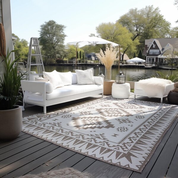 Krémovo-hnědý venkovní koberec 80x150 cm Gemini – Elle Decoration