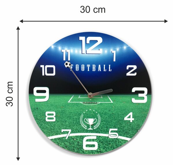 Hodiny nástěnné s motivem fotbalu