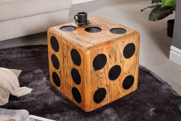 Odkládací stolek CUBE 40 CM masiv mindi Nábytek | Doplňkový nábytek | Odkládací stolky