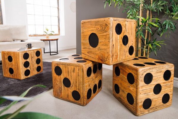 Odkládací stolek CUBE 40 CM masiv mindi Nábytek | Doplňkový nábytek | Odkládací stolky