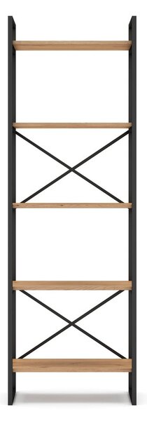 Černý/přírodní regál v dekoru dubu 58x175 cm Dusan – Marckeric