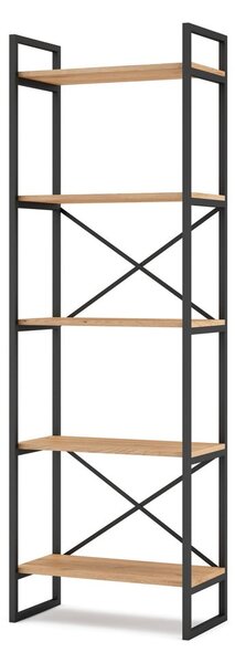 Černý/přírodní regál v dekoru dubu 58x175 cm Dusan – Marckeric