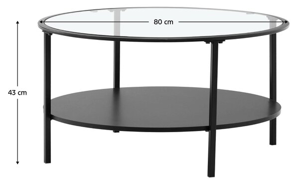 KONDELA Konferenční stolek, černá/sklo/kov, PARLAN