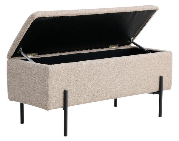 Béžová lavice z textilie bouclé Watford – House Nordic