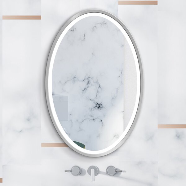 Gaudia Zrcadlo Nordic Oval Silver LED Rozměr: 45 X 65 cm