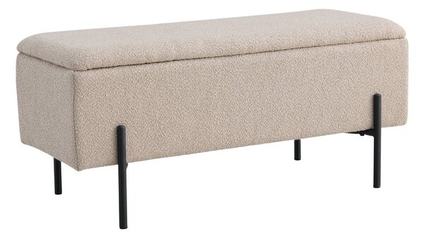 Béžová lavice z textilie bouclé Watford – House Nordic