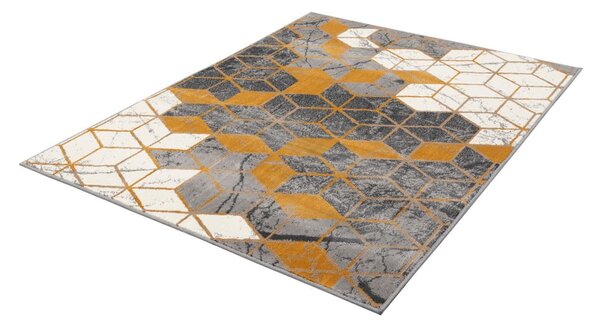 Koberec v okrově žluté a šedé barvě 160x230 cm Soft – FD
