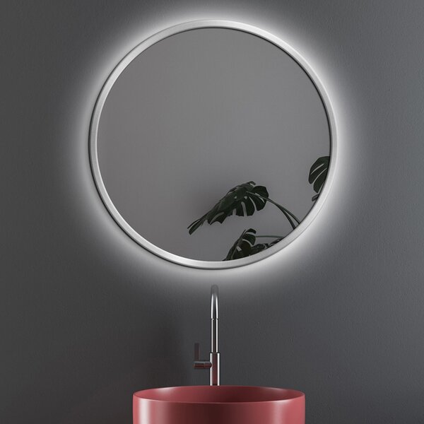 Zrcadlo Nordic Silver LED o 90 cm
