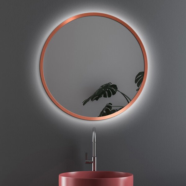 Zrcadlo Nordic Copper LED o 90 cm