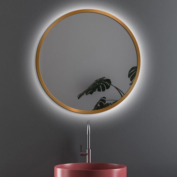 Zrcadlo Nordic Gold LED o 95 cm