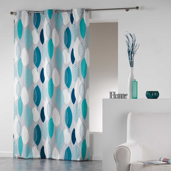 Modrý závěs 140x240 cm Leafy – douceur d'intérieur