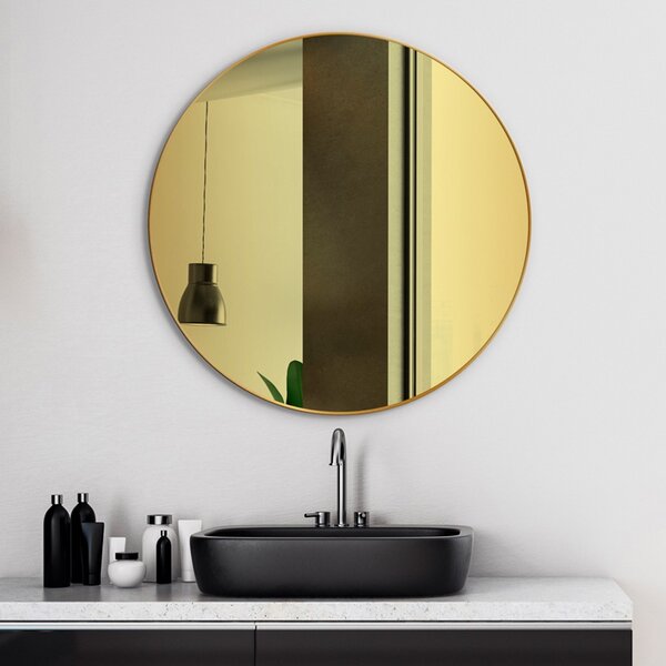 Gaudia Zrcadlo Slim Gold - gold glass Rozměr: ø 55 cm