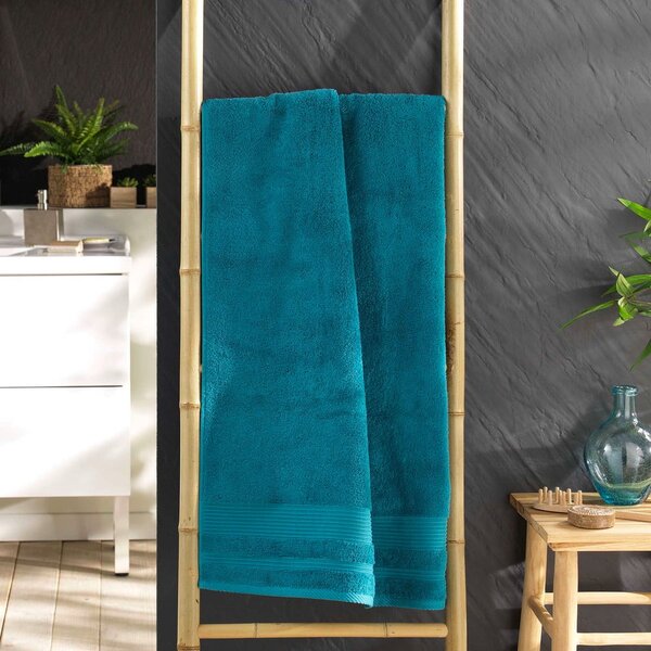 Modrá froté bavlněná osuška 70x130 cm Tendresse – douceur d'intérieur