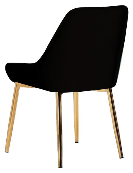 Jídelní židle LUXURY - látka Velvet, zlatý chrom / černá