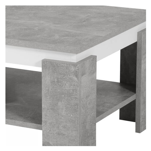 KONDELA Konferenční stolek, beton/bílá, PIANI
