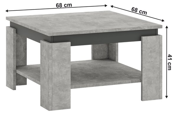 KONDELA Konferenční stolek, beton/grafit, LEJSY