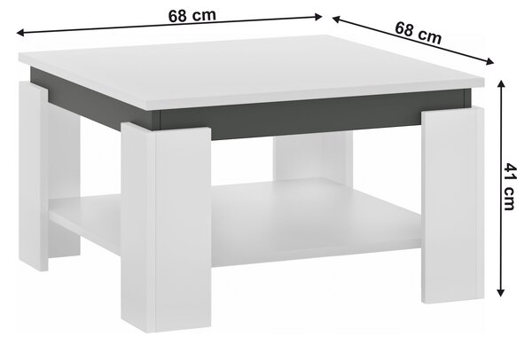 KONDELA Konferenční stolek, bílá/grafit, LEJSY