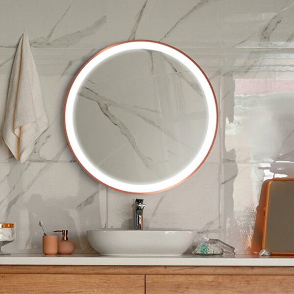 Zrcadlo Sunner LED Copper o 83 cm