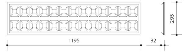 PANLUX s.r.o. PANLUX LED PANEL EVO UGR 19 vestavný obdélníkový 1200x300 24W - neutrální