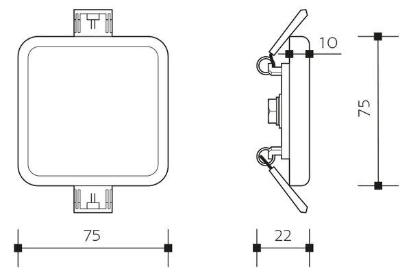 PANLUX s.r.o. LED DOWNLIGHT SQUARE vestavné hranaté LED svítidlo IP66 6W - neutrální