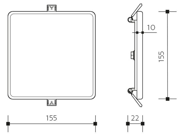 PANLUX s.r.o. LED DOWNLIGHT SQUARE vestavné hranaté LED svítidlo IP66 12W - teplá bílá