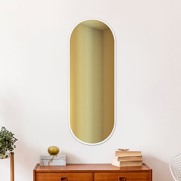 Gaudia Zrcadlo Zeta SLIM White - gold glass Rozměr: 40 x 60 cm