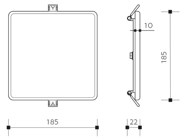 PANLUX s.r.o. LED DOWNLIGHT SQUARE vestavné hranaté LED svítidlo IP66 18W - neutrální
