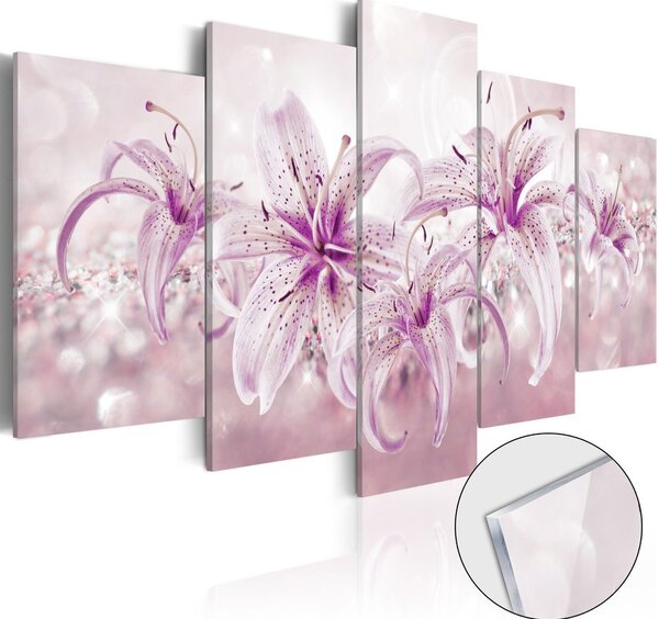 Obraz fialové lilie na akrylátovém skle - Purple Harmony - 200x100