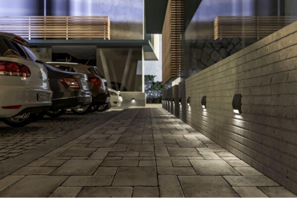 PANLUX s.r.o. LEON SQUARE nástěnné zahradní LED svítidlo 4W šedá