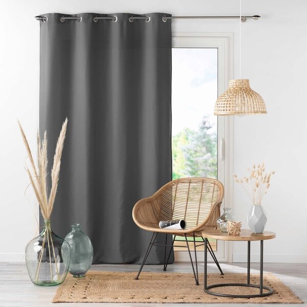 Antracitový závěs z mikrovlákna 140x280 cm Absolu – douceur d'intérieur