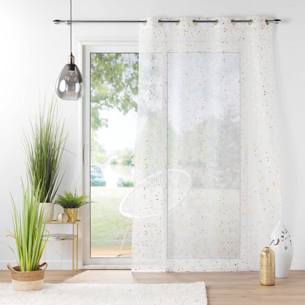 Bílá/ve zlaté barvě voálová záclona 140x280 cm Floressia – douceur d'intérieur