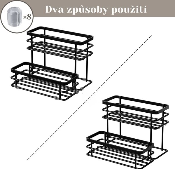 Drátěná kuchyňská police Houseland Sibo černá