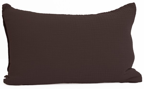 MK Lůžkoviny Mušelínový povlak na polštář 40 x 60 cm - Alexia tmavě hnědá
